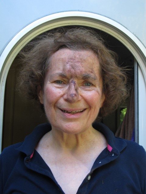 Jean as she arrived back at camp.